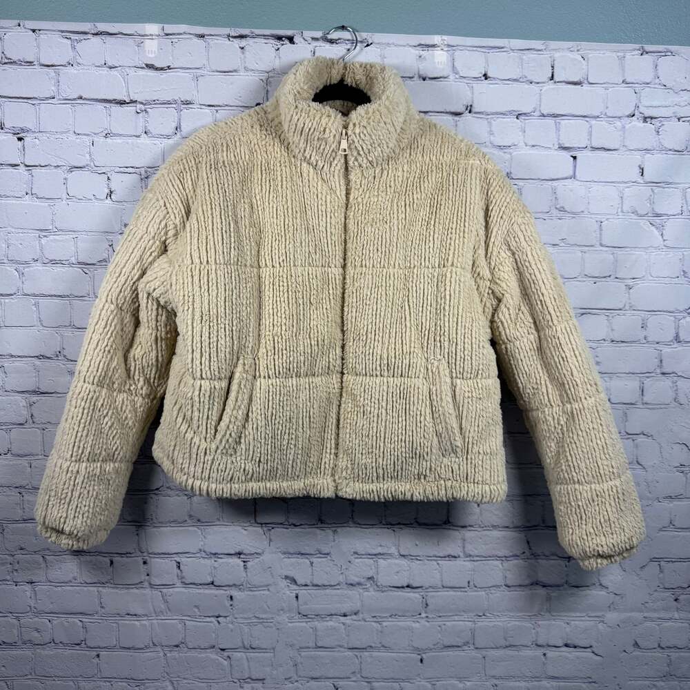 Cotton On Beige Puffy Soft Crop Jacket Size XS